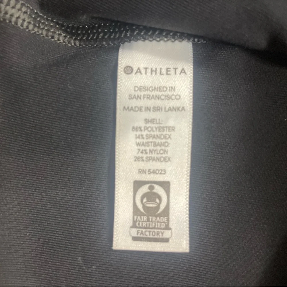 Athleta “All Over Gleam” Black Faux Leather  Leggings (N-1)